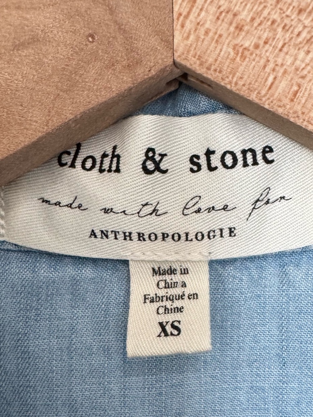 Anthropologie Cloth & Stone Chambre Button Down Size XS Fringe Detail - Picture 6 of 7